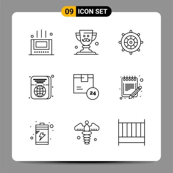 Set Universal Creative Icons Simply Vector Illustrations Web Mobile Apps — Stock Vector