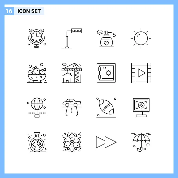 Set di 16 icone universali Business Vector — Vettoriale Stock