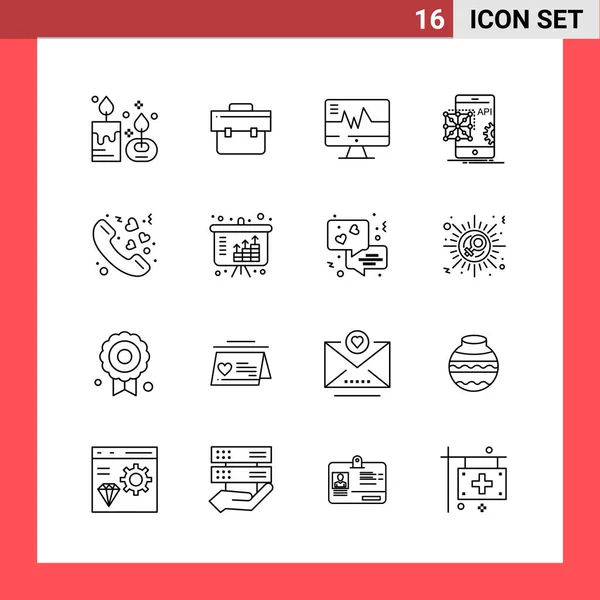 Conjunto Iconos Creativos Universales Simplemente Vector Ilustraciones Para Aplicaciones Web — Vector de stock