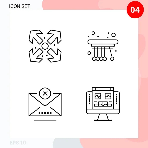 Conjunto Iconos Creativos Universales Simplemente Vector Ilustraciones Para Aplicaciones Web — Vector de stock