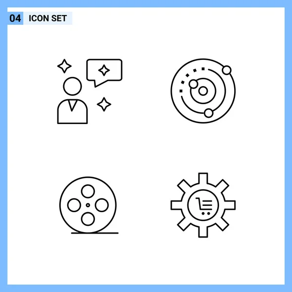 Conjunto Iconos Creativos Universales Simplemente Vector Ilustraciones Para Aplicaciones Web — Archivo Imágenes Vectoriales