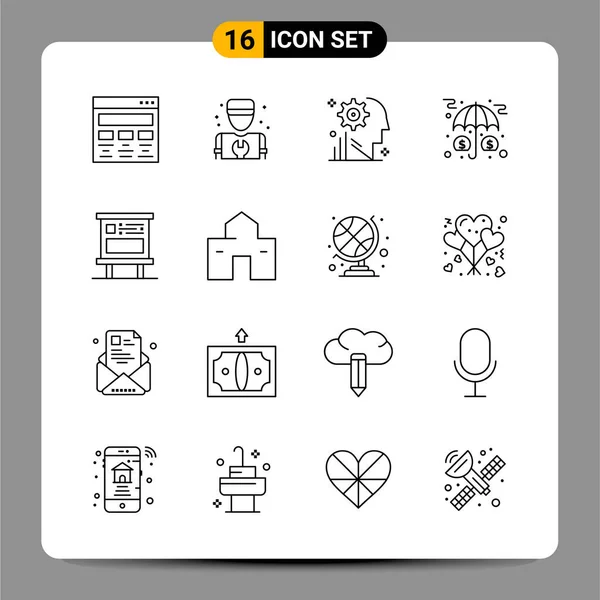 Conjunto Iconos Creativos Universales Simplemente Vector Ilustraciones Para Aplicaciones Web — Vector de stock