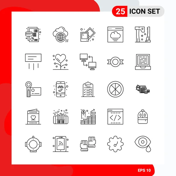 Conjunto Iconos Creativos Universales Simplemente Vector Ilustraciones Para Aplicaciones Web — Vector de stock