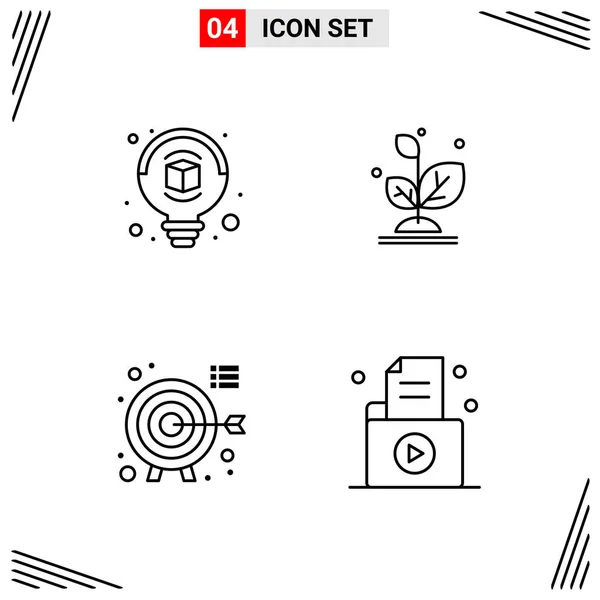 Conjunto Iconos Creativos Universales Simplemente Vector Ilustraciones Para Aplicaciones Web — Vector de stock