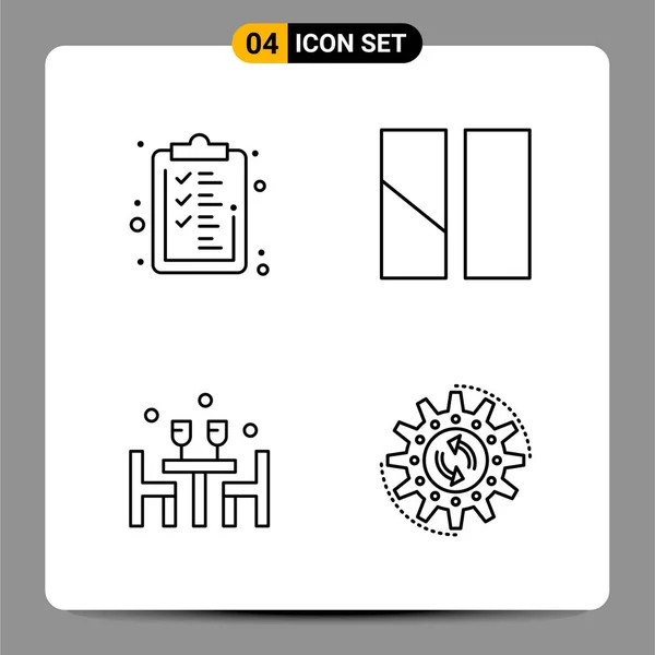 Conjunto Iconos Creativos Universales Simplemente Vector Ilustraciones Para Aplicaciones Web — Archivo Imágenes Vectoriales