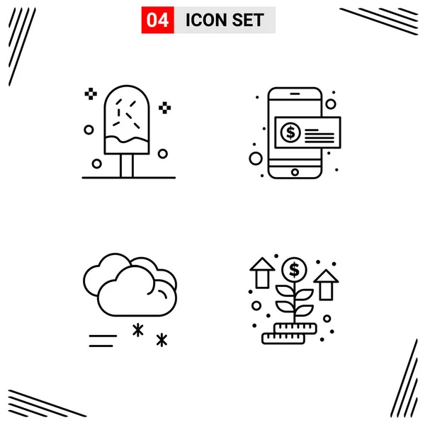 Conjunto Iconos Creativos Universales Simplemente Vector Ilustraciones Para Aplicaciones Web — Vector de stock