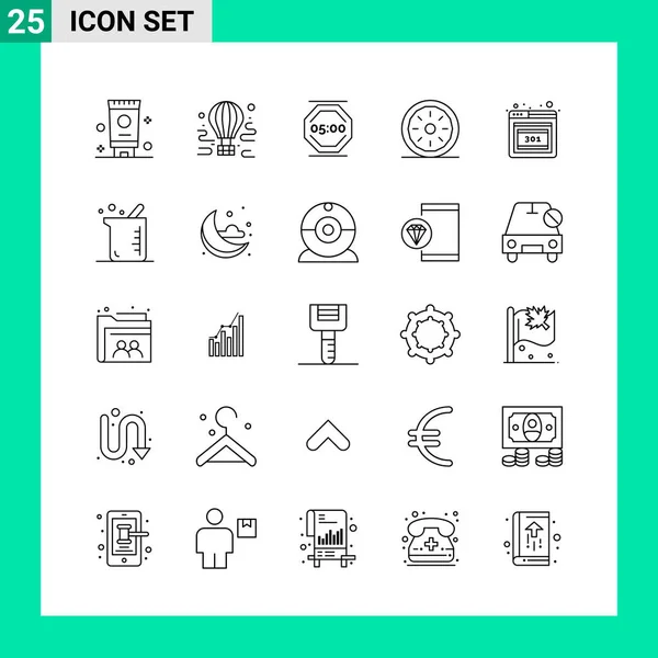 Conjunto Iconos Creativos Universales Simplemente Vector Ilustraciones Para Aplicaciones Web — Vector de stock