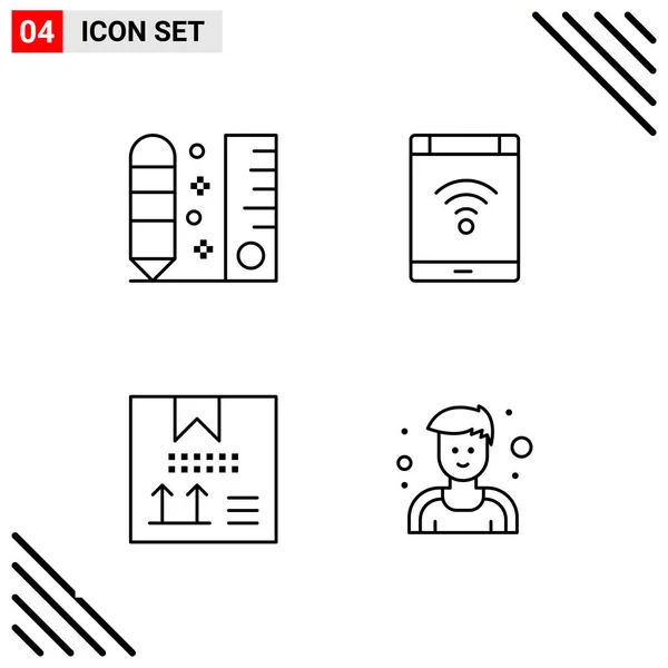 Set Universal Creative Icons Simply Vector Illustrations Web Mobile Apps — Stock Vector