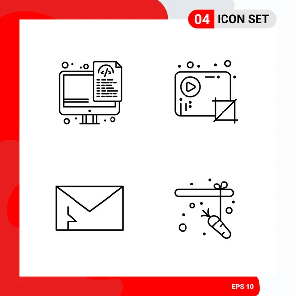 Conjunto Iconos Creativos Universales Simplemente Vector Ilustraciones Para Aplicaciones Web — Vector de stock