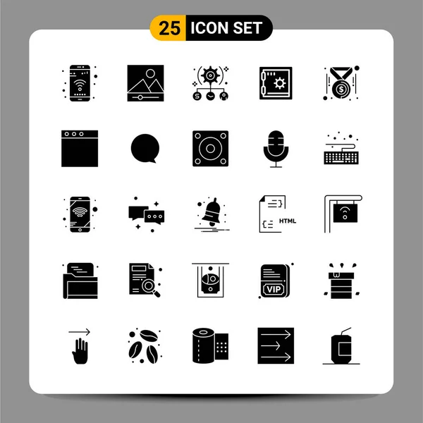 Set of 25 Universal Business Icons Vector — Stock Vector