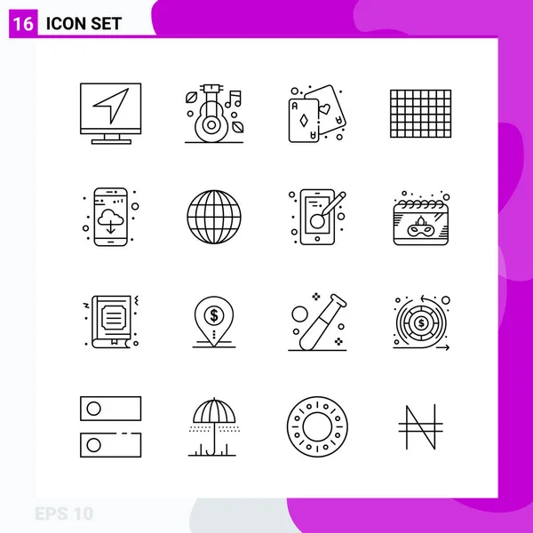 Conjunto Iconos Creativos Universales Simplemente Vector Ilustraciones Para Aplicaciones Web — Vector de stock