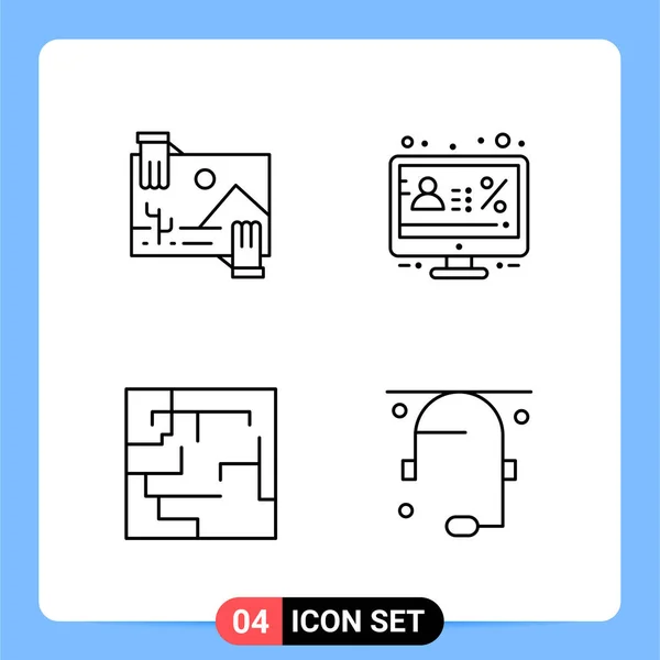 Conjunto Iconos Creativos Universales Simplemente Vector Ilustraciones Para Aplicaciones Web — Vector de stock