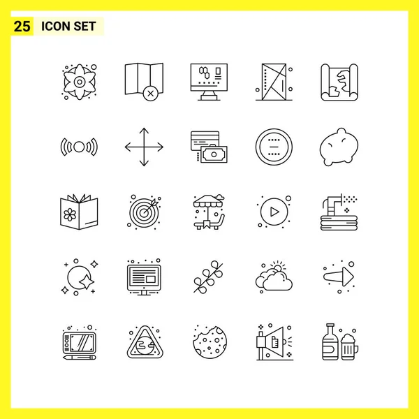 Conjunto Iconos Creativos Universales Simplemente Vector Ilustraciones Para Aplicaciones Web — Archivo Imágenes Vectoriales