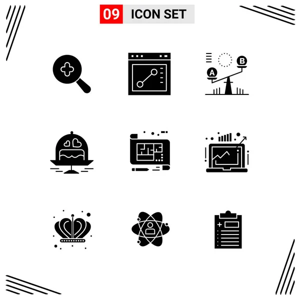 Conjunto Iconos Creativos Universales Simplemente Vector Ilustraciones Para Aplicaciones Web — Vector de stock