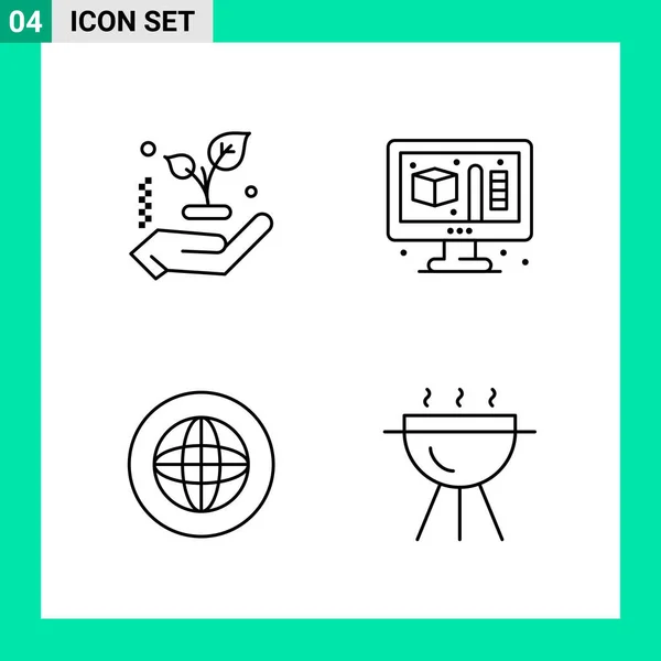 Conjunto Iconos Creativos Universales Simplemente Vector Ilustraciones Para Aplicaciones Web — Vector de stock