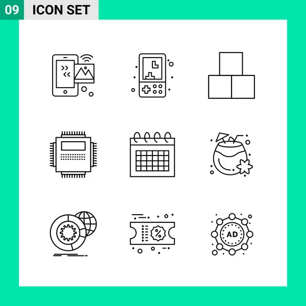 Conjunto Iconos Creativos Universales Simplemente Vector Ilustraciones Para Aplicaciones Web — Vector de stock