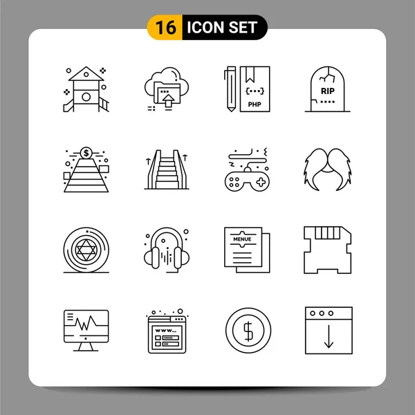 Set Universal Creative Icons Simply Vector Illustrations Web Mobile Apps — Stock Vector