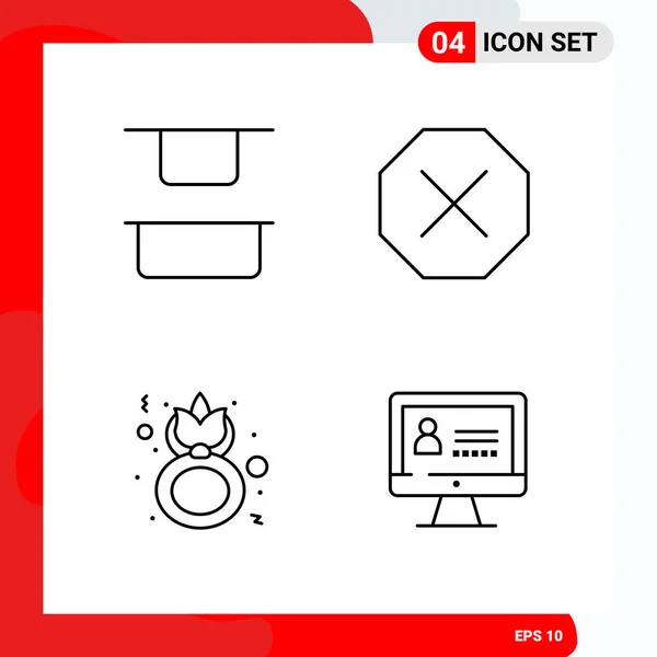 Conjunto Iconos Creativos Universales Simplemente Vector Ilustraciones Para Aplicaciones Web — Vector de stock