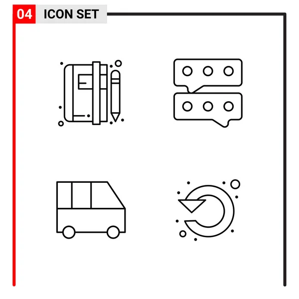 Set Icone Creative Universali Semplicemente Illustrazioni Vettoriali Applicazioni Progetti Web — Vettoriale Stock