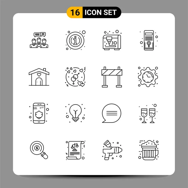 Set Dari Ikon Kreatif Universal Cukup Ilustrasi Vektor Untuk Aplikasi - Stok Vektor