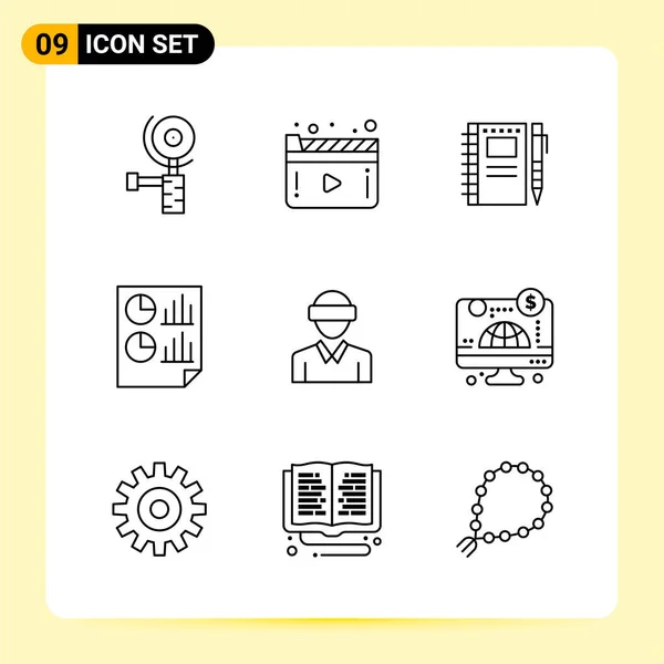 Set Universal Creative Icons Simply Vector Illustrations Web Mobile Apps — Stock Vector