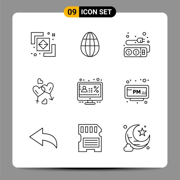 Conjunto Iconos Creativos Universales Simplemente Vector Ilustraciones Para Aplicaciones Web — Vector de stock