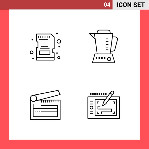 Conjunto Iconos Creativos Universales Simplemente Vector Ilustraciones Para Aplicaciones Web — Vector de stock