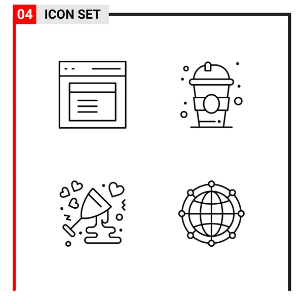 Set Universeller Kreativer Symbole Einfach Vektorillustrationen Für Web Und Mobile — Stockvektor