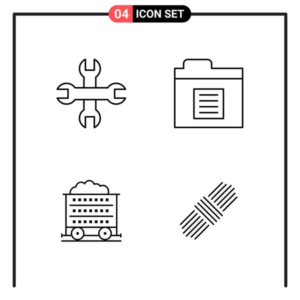 Set Universal Creative Icons Simply Vector Illustrations Web Mobile Apps — Stock Vector