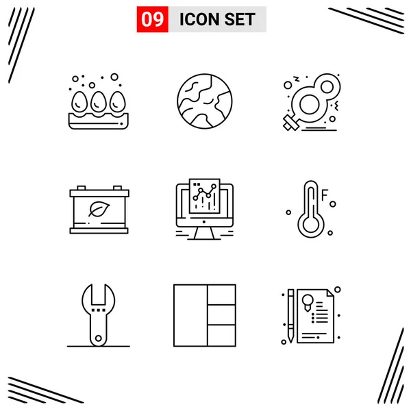 Conjunto Iconos Creativos Universales Simplemente Vector Ilustraciones Para Aplicaciones Web — Vector de stock