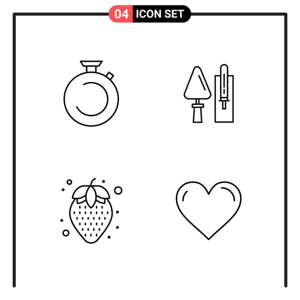 Set Universal Creative Icons Simply Vector Illustrations Web Mobile Apps — Stock Vector