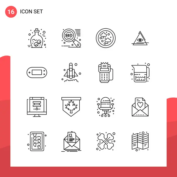 Set Universal Creative Icons Simply Vector Illustrations Web Mobile Apps — Stock Vector