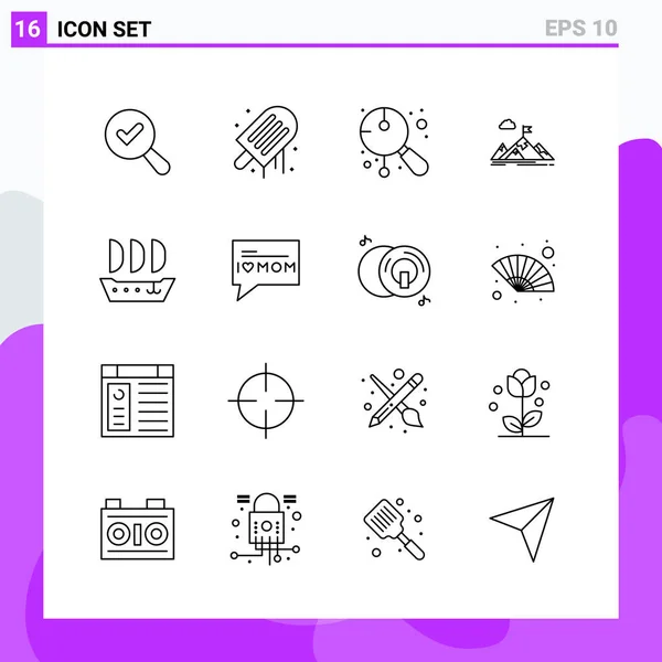 Set Universal Creative Icons Simply Vector Illustrations Web Mobile Apps — Stock Vector