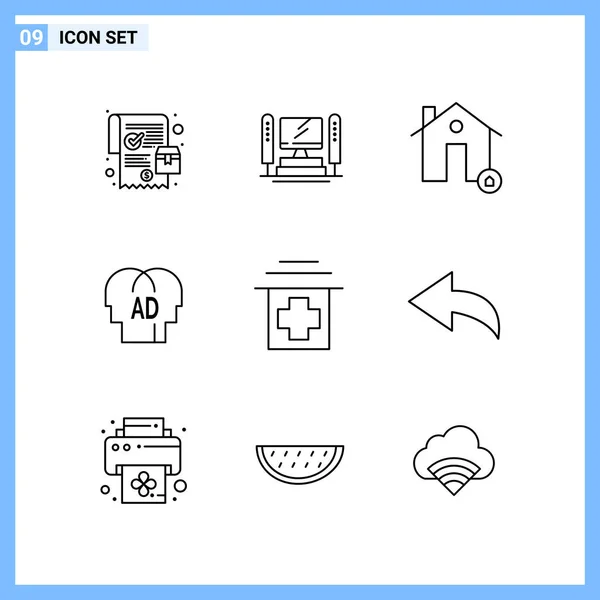 Set Universal Creative Icons Simply Vector Illustrations Web Mobile Apps — Stock Vector