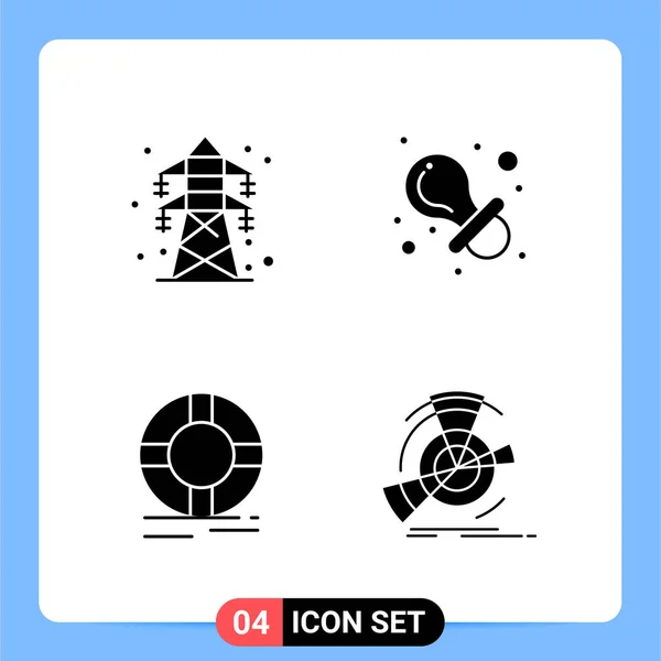 Vektor Illustration Der Schwarz Weißen Flachen Design Zelt Icons Set — Stockvektor