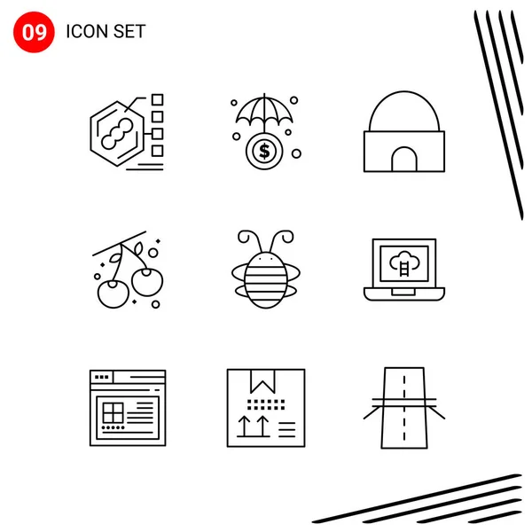 Set Universal Creative Icons Simply Vector Illustrations Web Mobile Apps — Stock Vector