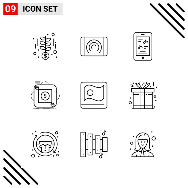 Conjunto Iconos Creativos Universales Simplemente Vector Ilustraciones Para Aplicaciones Web — Vector de stock