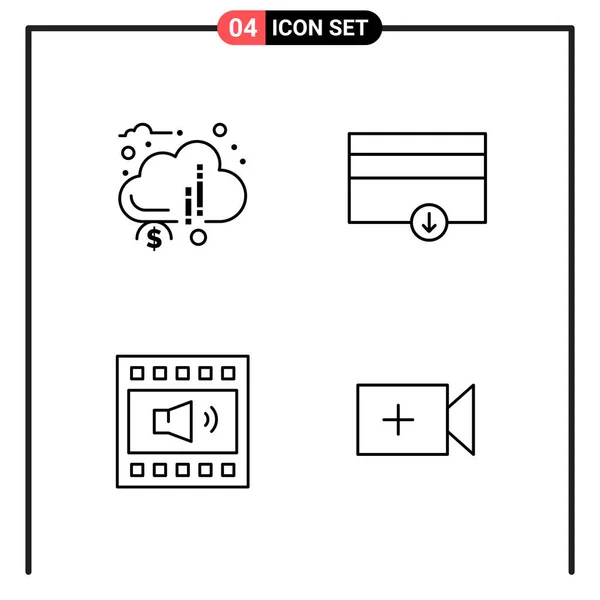 Set Universeller Kreativer Symbole Einfach Vektorillustrationen Für Web Und Mobile — Stockvektor