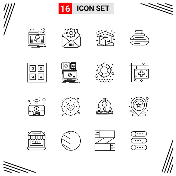 Conjunto Iconos Creativos Universales Simplemente Vector Ilustraciones Para Aplicaciones Web — Vector de stock