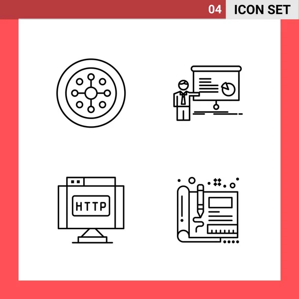 Set Universeller Kreativer Symbole Einfach Vektorillustrationen Für Web Und Mobile — Stockvektor