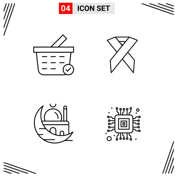 Set Universal Creative Icons Simply Vector Illustrations Web Mobile Apps — Stock Vector