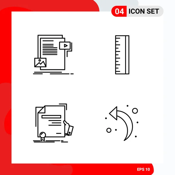 Set Icone Creative Universali Semplicemente Illustrazioni Vettoriali Applicazioni Progetti Web — Vettoriale Stock