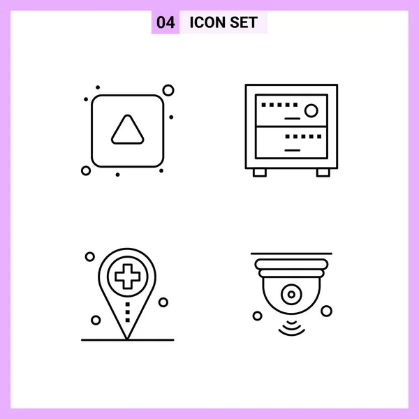 Conjunto Iconos Creativos Universales Simplemente Vector Ilustraciones Para Aplicaciones Web — Archivo Imágenes Vectoriales