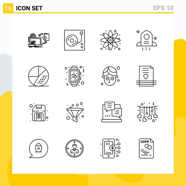 Conjunto Iconos Creativos Universales Simplemente Vector Ilustraciones Para Aplicaciones Web — Vector de stock