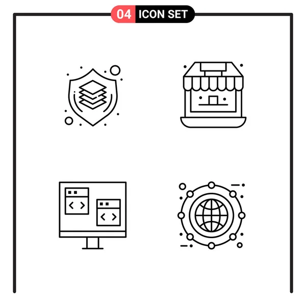 Set Universal Creative Icons Simply Vector Illustrations Web Mobile Apps — Stock Vector