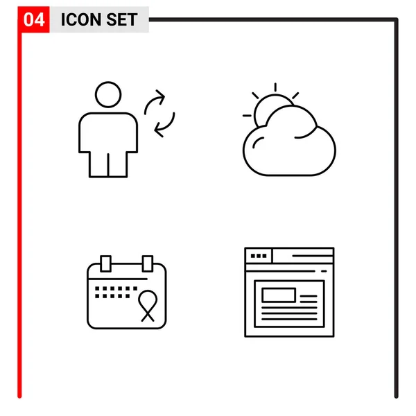 Set Universal Creative Icons Simply Vector Illustrations Web Mobile Apps — Stock Vector