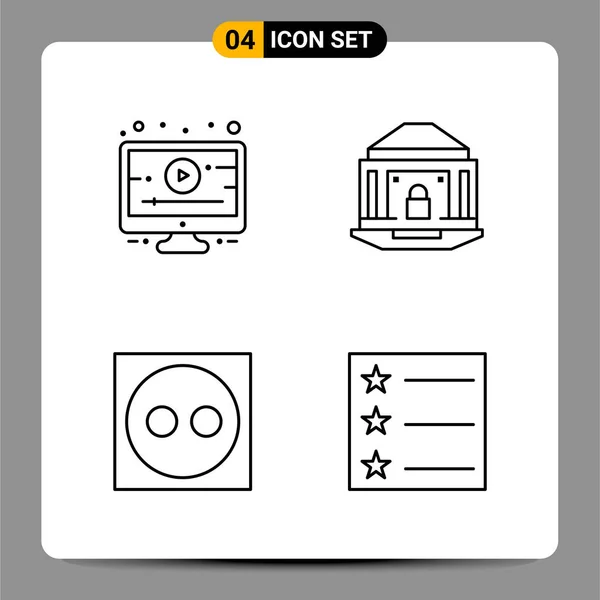 Conjunto Iconos Creativos Universales Simplemente Vector Ilustraciones Para Aplicaciones Web — Archivo Imágenes Vectoriales