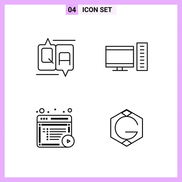 Set Universal Creative Icons Simply Vector Illustrations Web Mobile Apps — Stock Vector