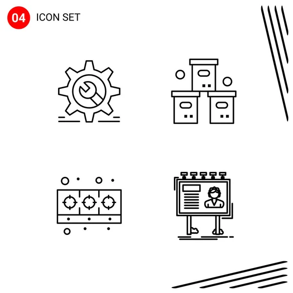 Set Universal Creative Icons Simply Vector Illustrations Web Mobile Apps — Stock Vector