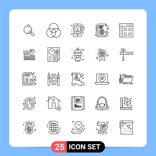 Conjunto Iconos Creativos Universales Simplemente Vector Ilustraciones Para Aplicaciones Web — Archivo Imágenes Vectoriales